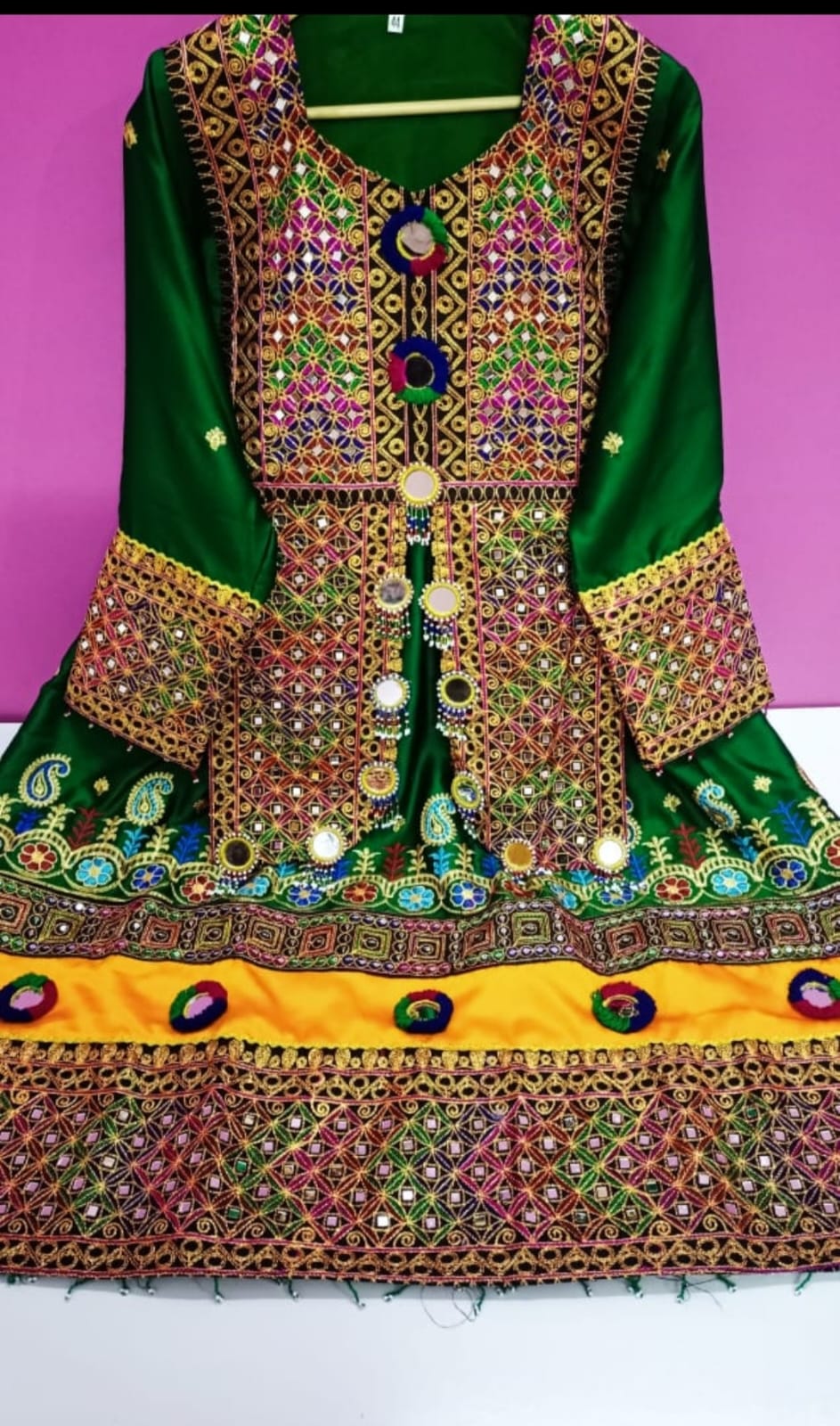 Stitched Pathani/Balochi/Afghani Silk Dress - 3 Piece