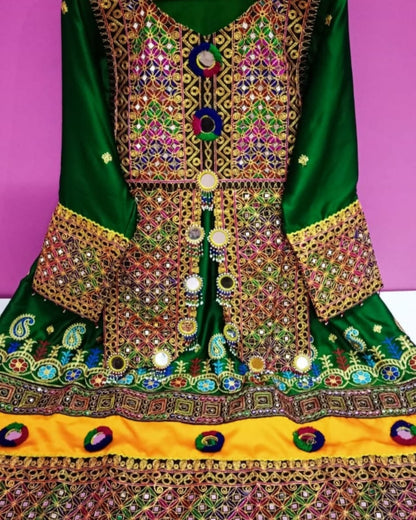 Stitched Pathani/Balochi/Afghani Silk Dress - 3 Piece