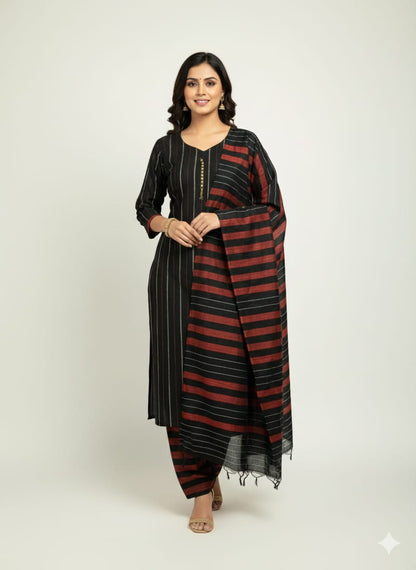 Eid Collection Multani Khadi Sussi with Heavy Velvet Dupatta - 3 Piece