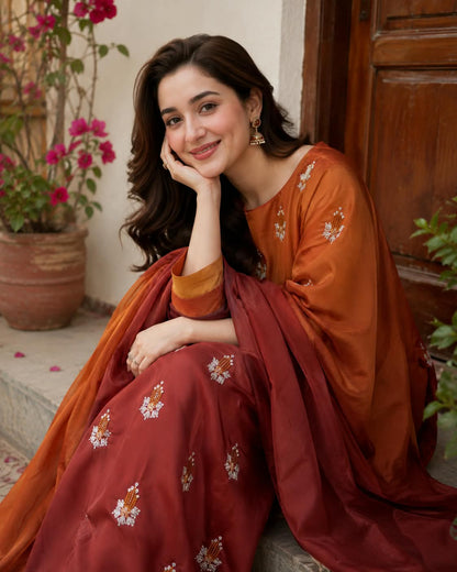 Sheesha silk Embroidered - 3 piece