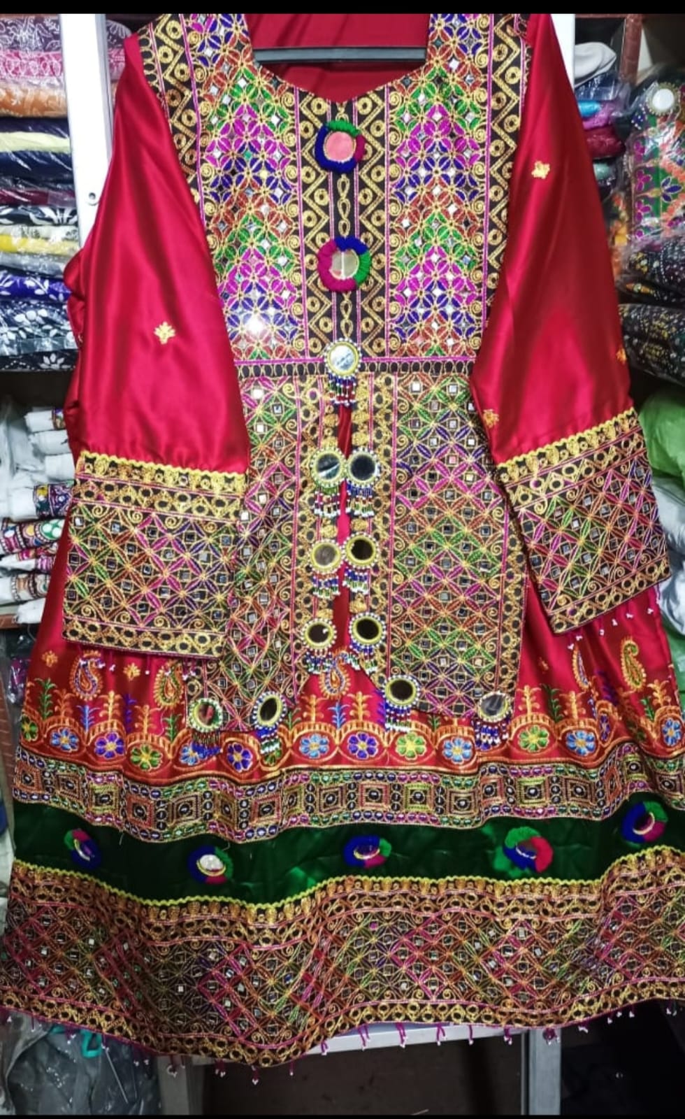 Stitched Pathani/Balochi/Afghani Silk Dress - 3 Piece