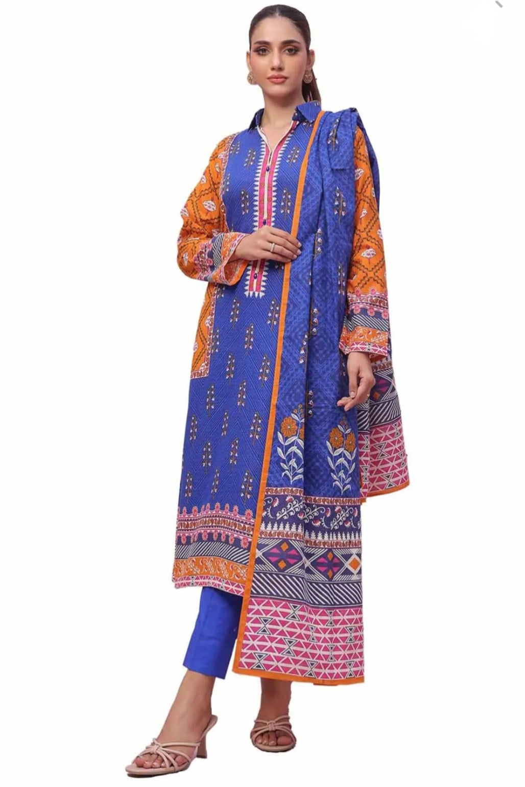 3 Piece Unstitched Printed Khaddar Suit SD-42113