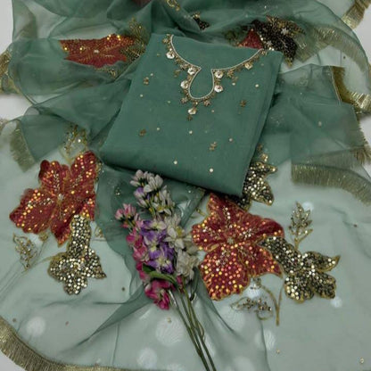 Organza Handpaint Duppata-2 Piece