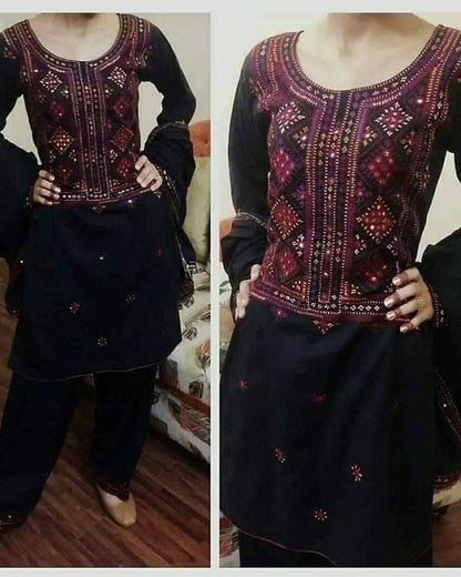 Balochi Emb Lawn -3pc