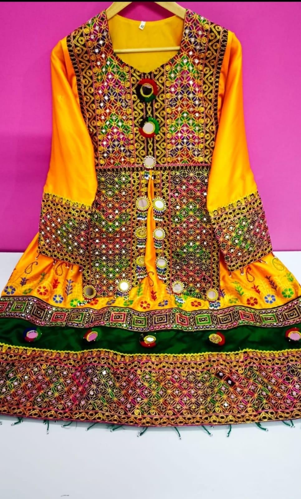 Stitched Pathani/Balochi/Afghani Silk Dress - 3 Piece