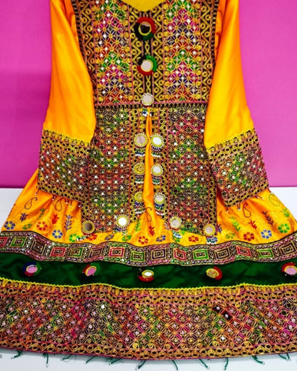 Stitched Pathani/Balochi/Afghani Silk Dress - 3 Piece