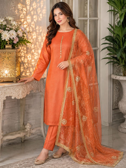 Two tone masouri Net Duppatta - 3 piece