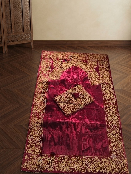 Pre Order_ 20 days making time_ Artisan Beaded Jaye Namaz – Handmade Prayer Mat_Half payment Advance