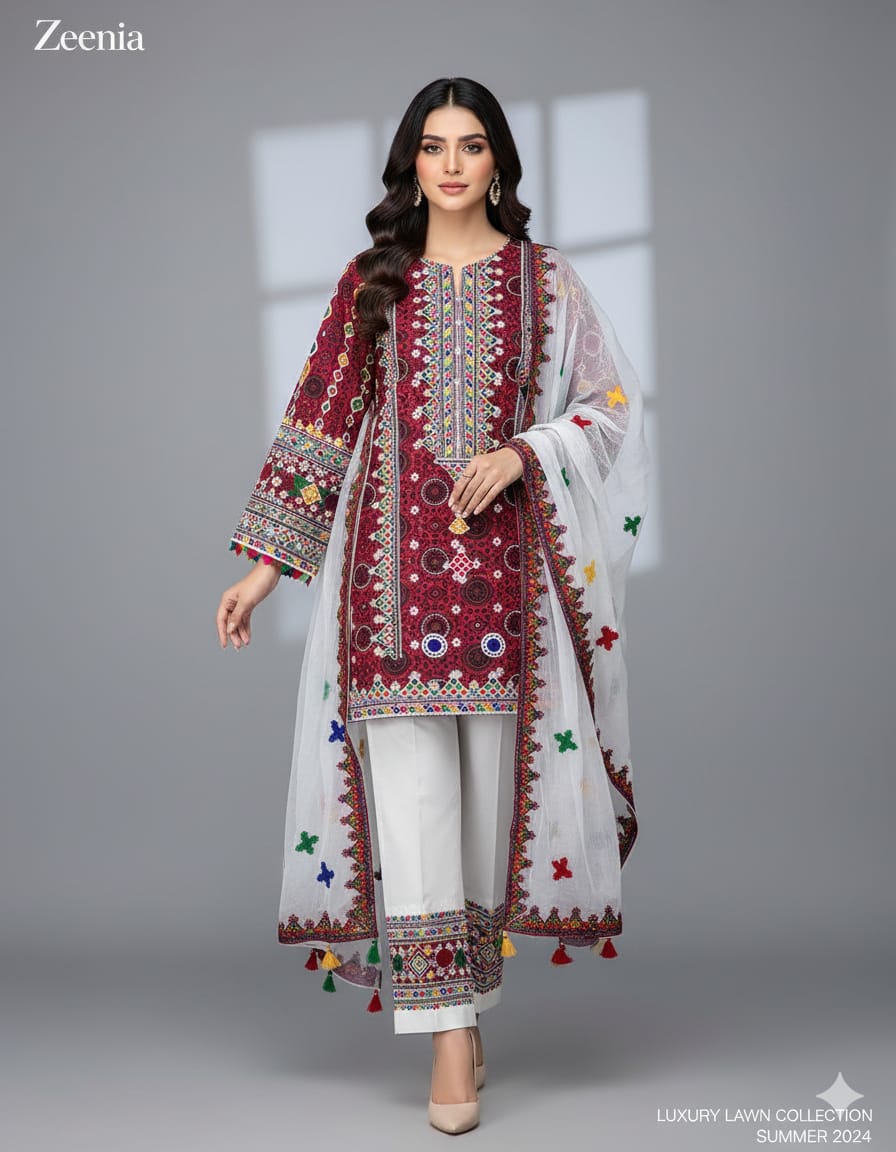 Traditional Ajrak 3-piece