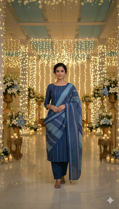 Eid Collection Multani Khadi Sussi with Heavy Velvet Dupatta - 3 Piece