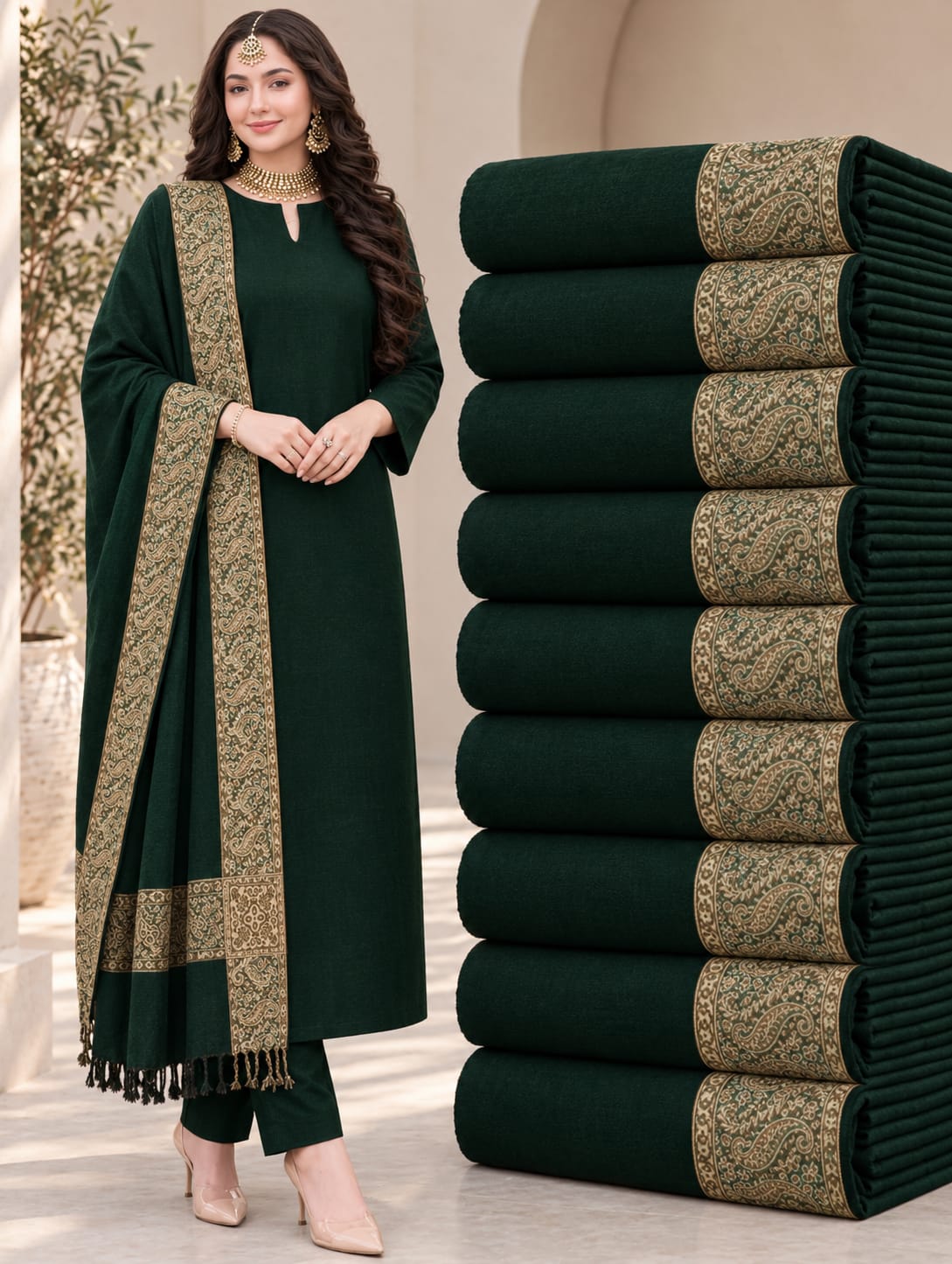 Premium Dhanak wool -3 piece unstitched