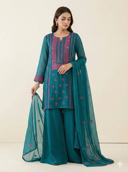 Hand embroidery Chiffon -2 piece