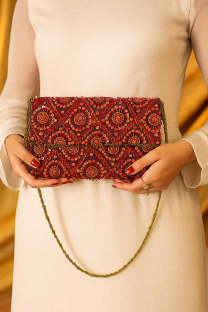 MarronBloom – Artistic Beaded Purse