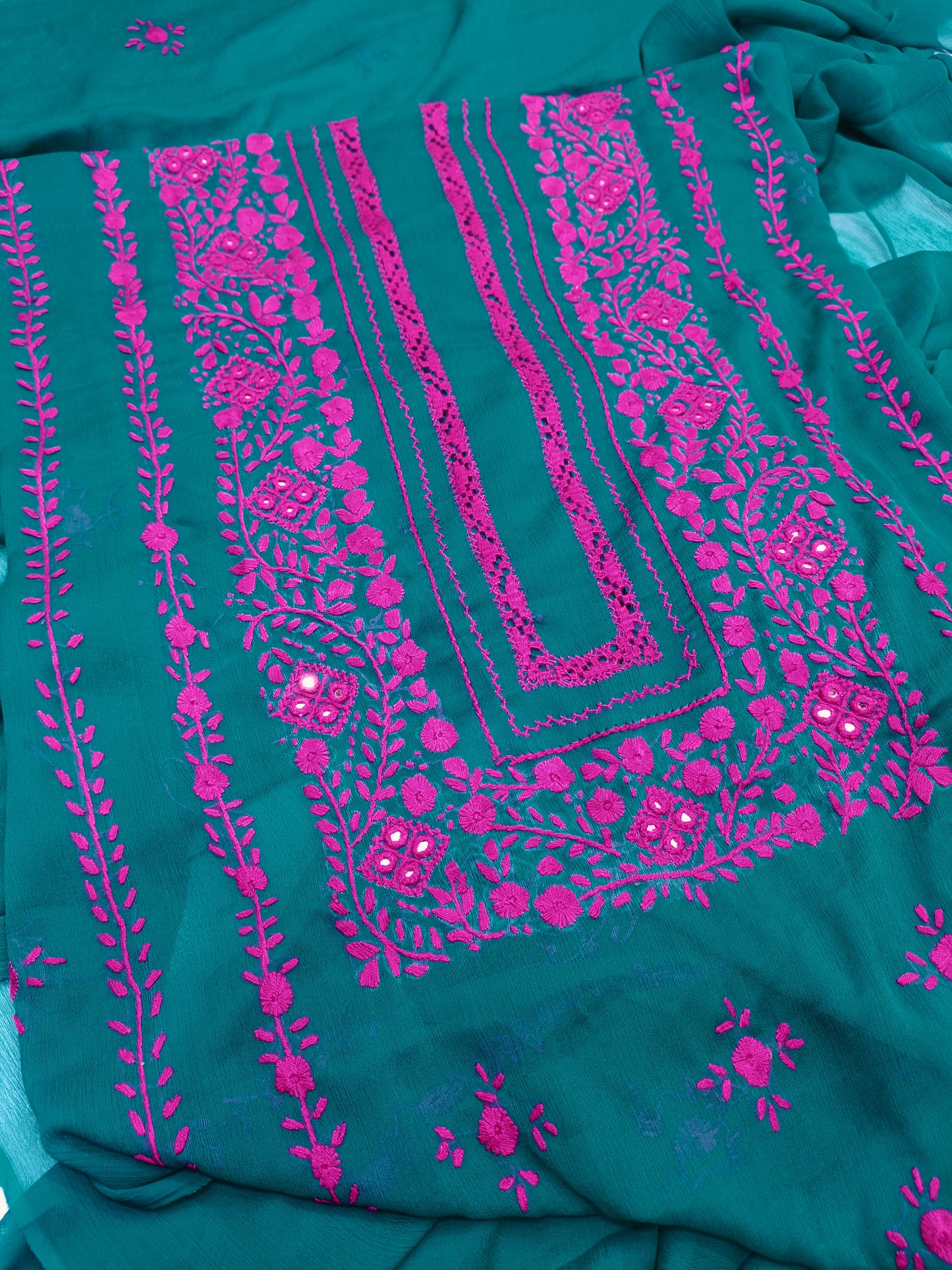 Hand embroidery Chiffon -2 piece