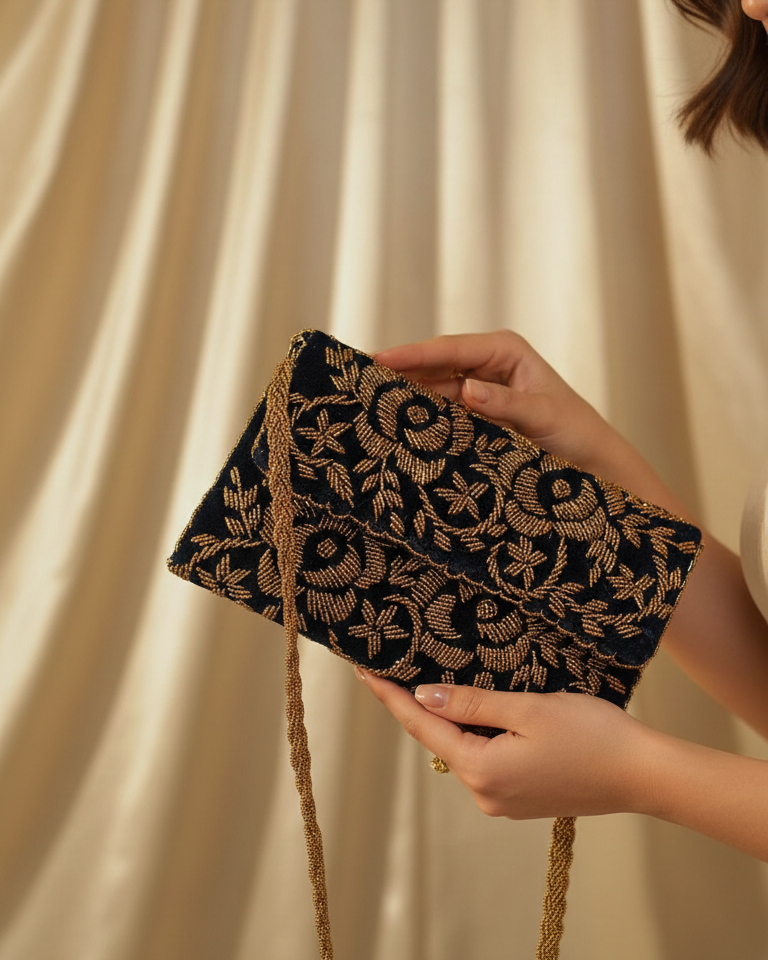 Classic Beaded Clutch – Formal Evening Wear