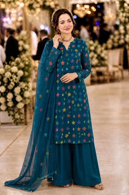 Hand embroidery Chiffon -2 piece