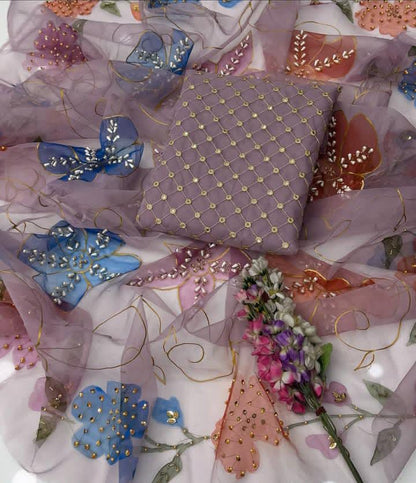 Fancy Party Wear Soft Organza 9mm - 2 piece