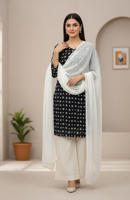 Lawn Sindhi Boti handmade - 3 Piece