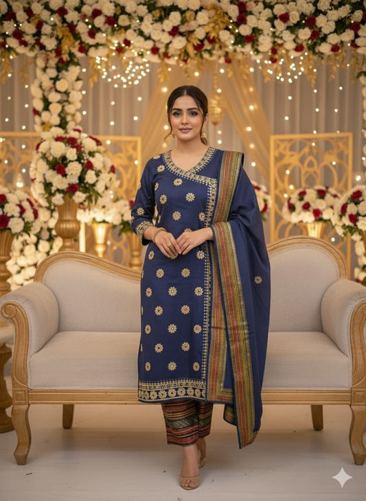 Susi embroidered angrakha- 3 piece