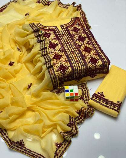 Balochi Emb Lawn -3pc