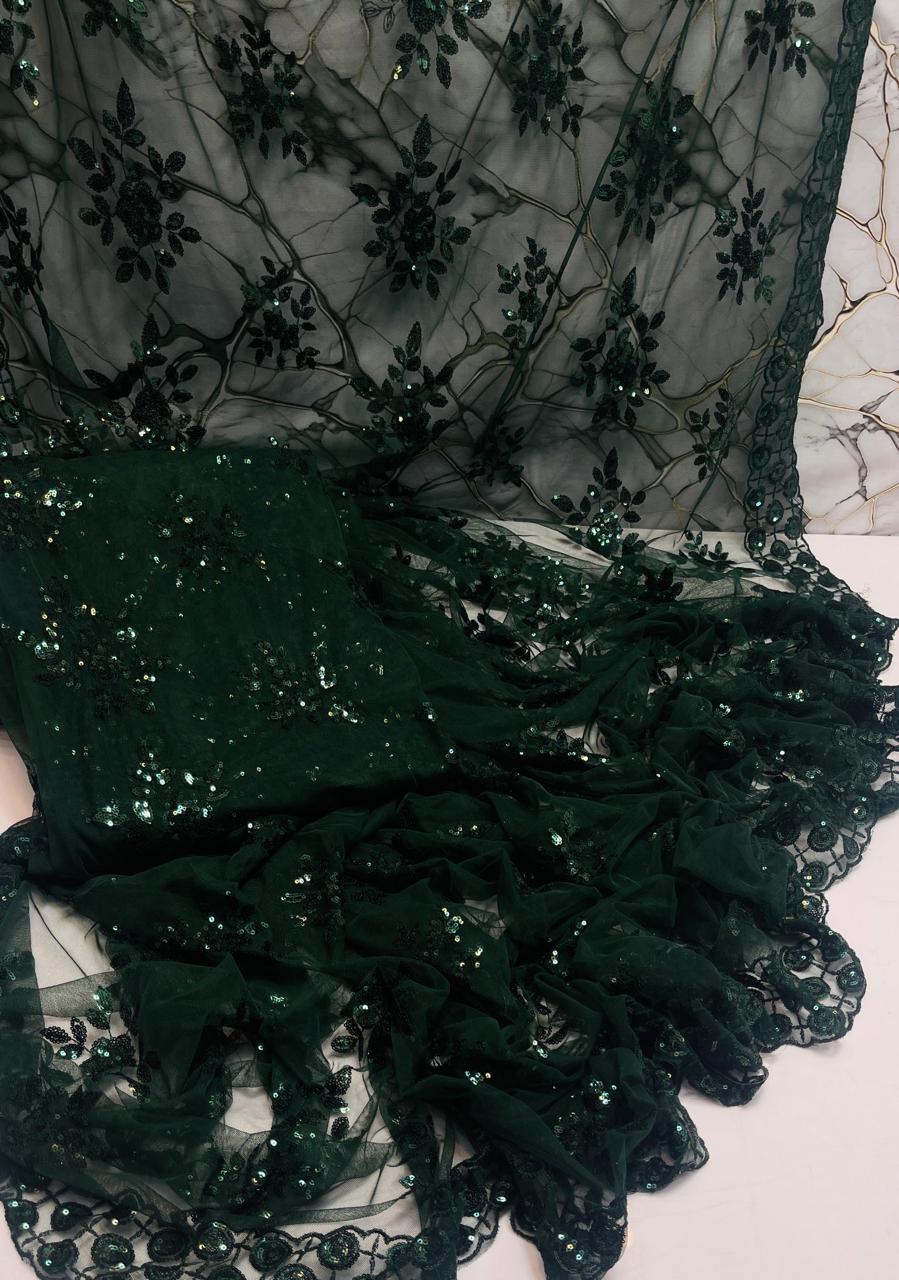 Sari 🥻 Soft net sequence Embroidered