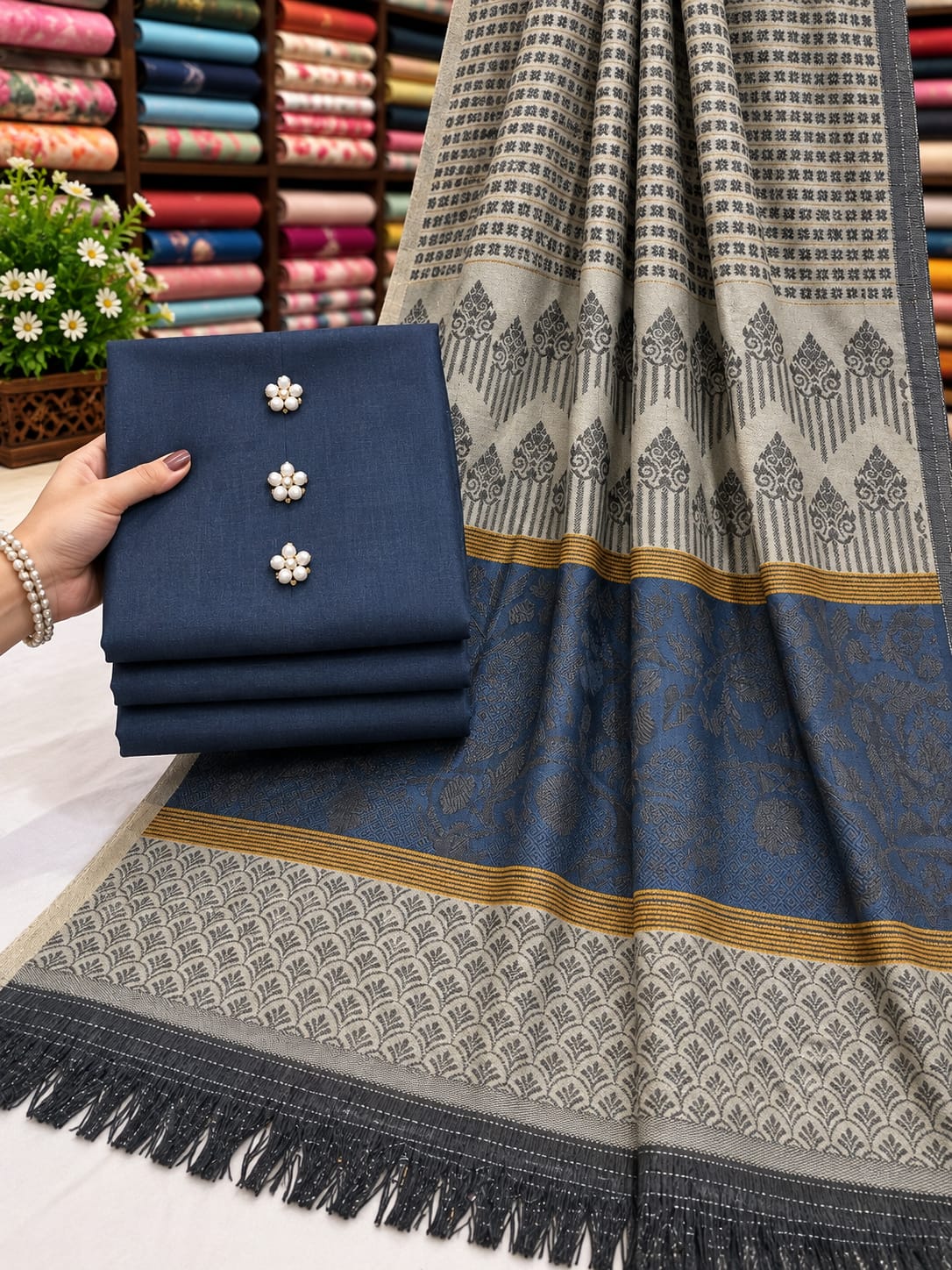 Premium Dhank -3 piece unstitched