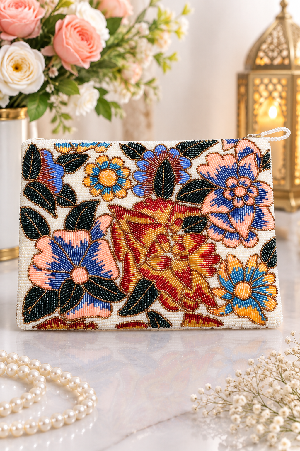 Beaded pouch