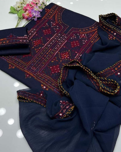 Balochi Emb Lawn -3pc