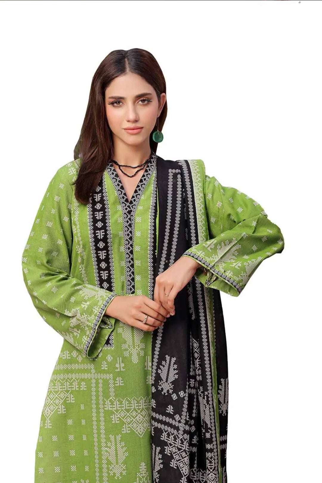 3 Piece Unstitched Printed Khaddar Suit SD-42134