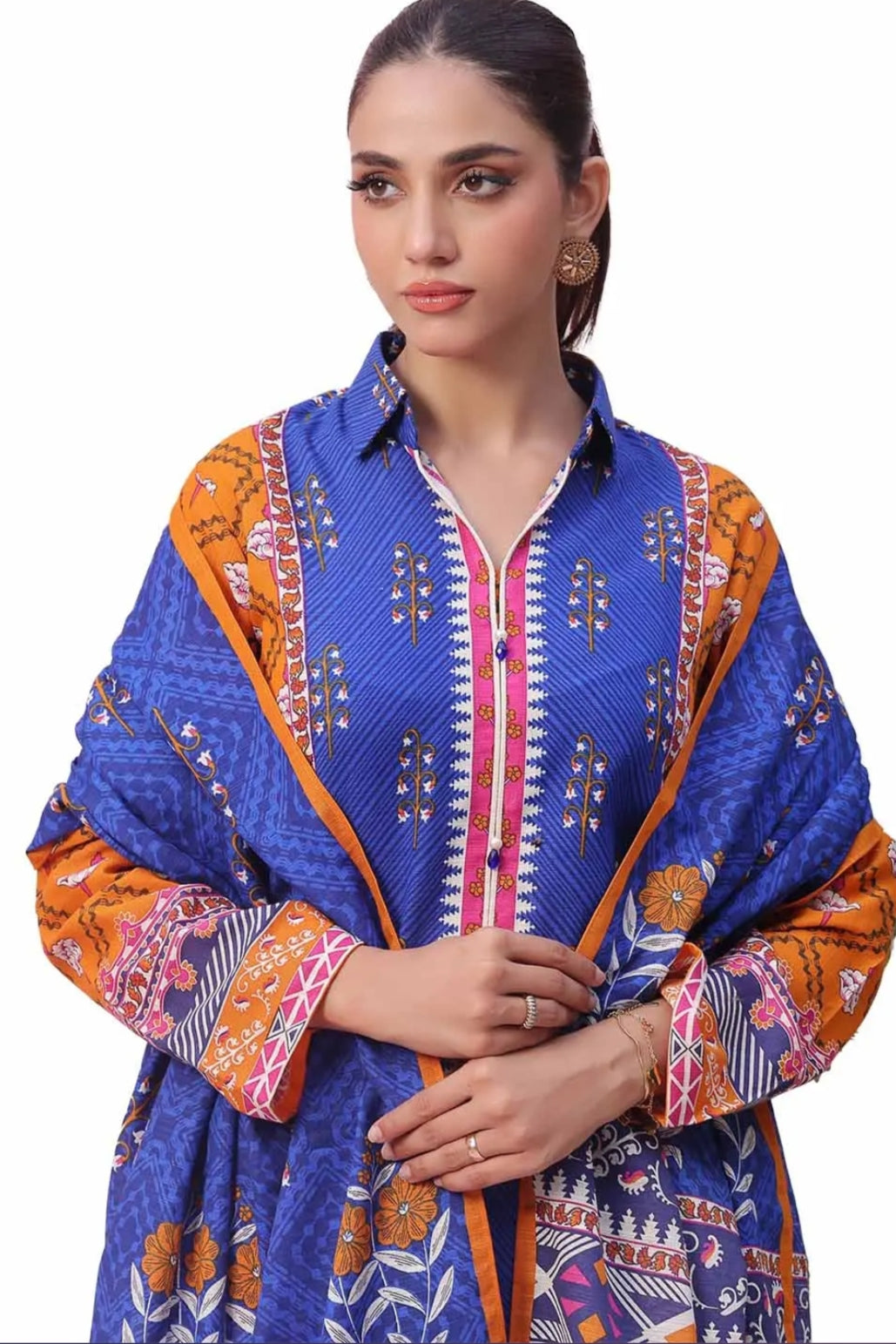 3 Piece Unstitched Printed Khaddar Suit SD-42113