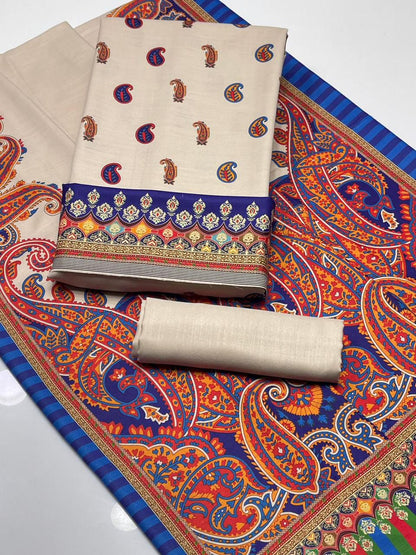 Pure Indian Pashmina Wool 74 Grade Kalamkari - 3 Piece