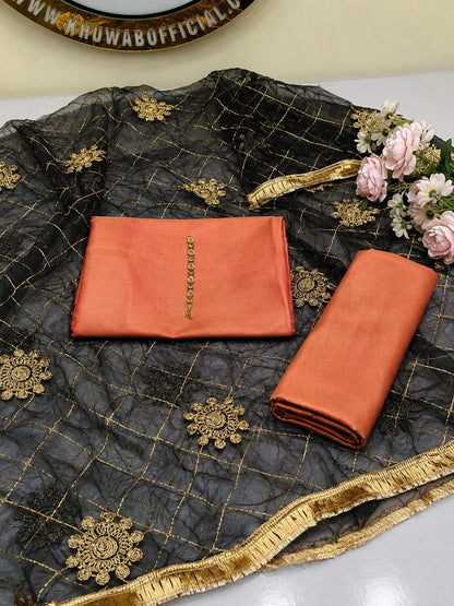 Two tone masouri Net Duppatta - 3 piece