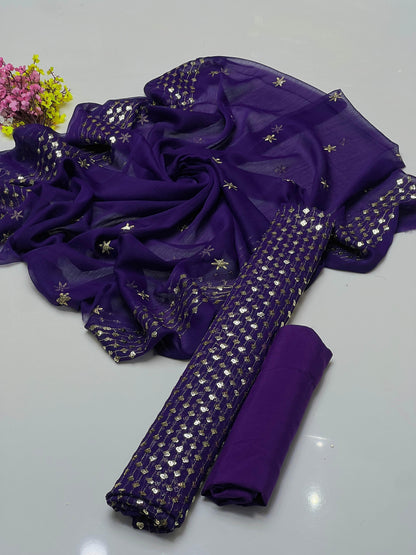 Indian Crinkle Chiffon - 3 piece
