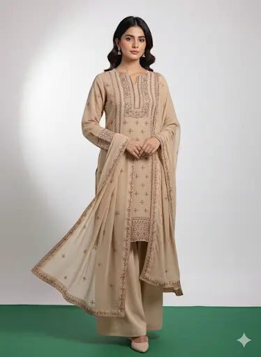 Hand embroidery Chiffon -2 piece