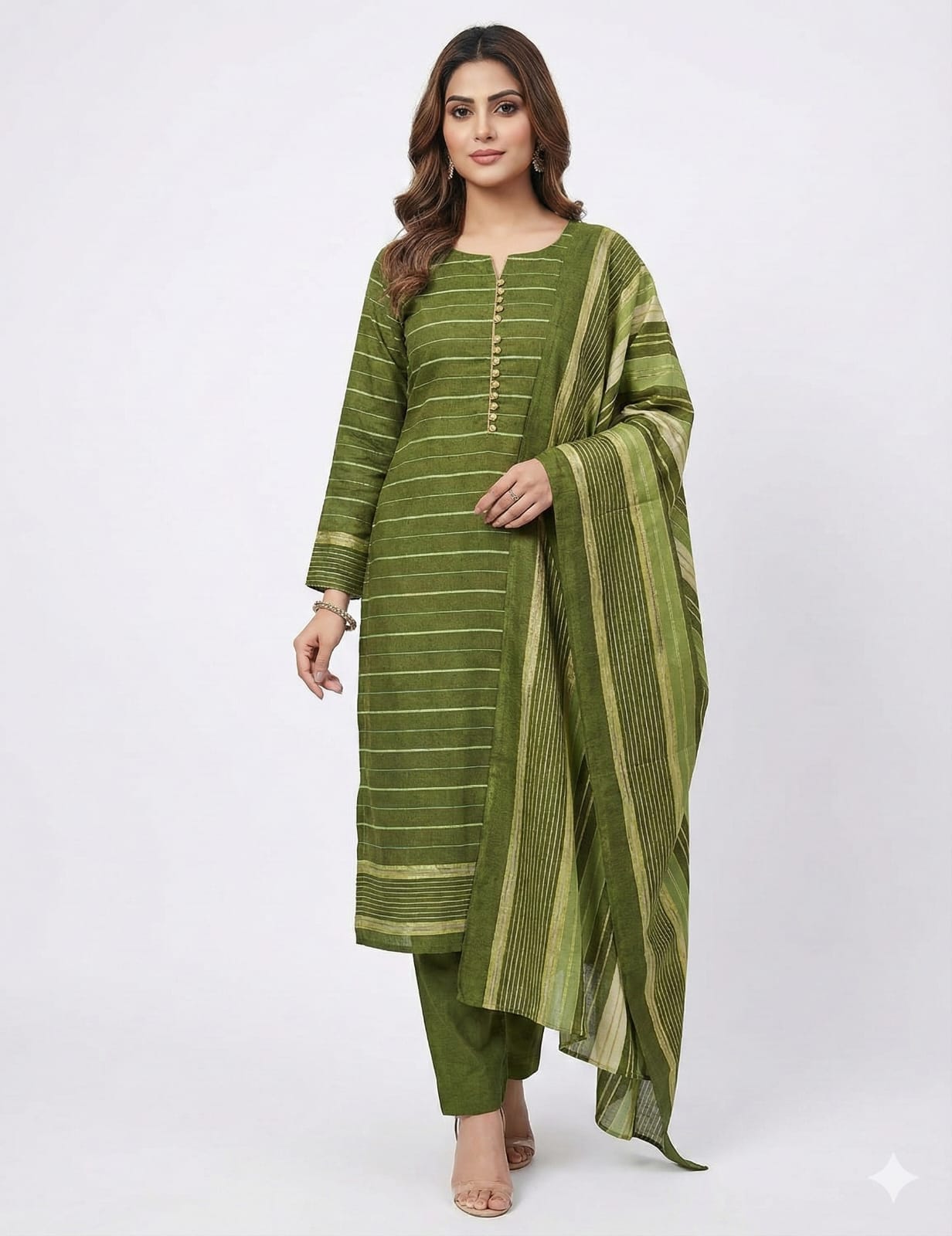 Eid Collection Multani Khadi Sussi with Heavy Velvet Dupatta - 3 Piece
