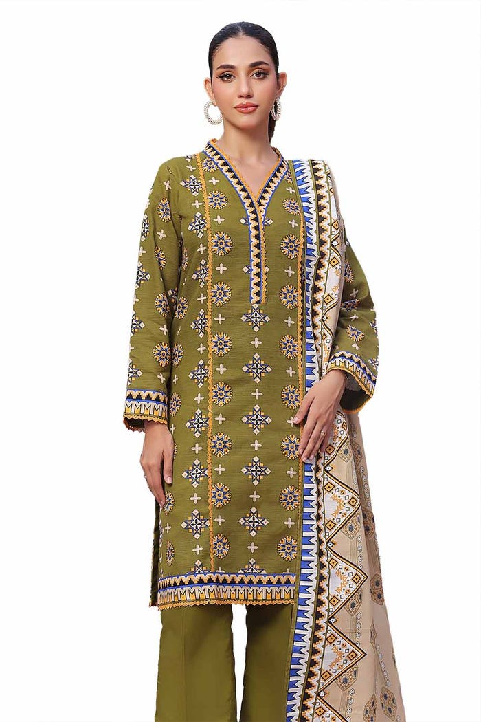 3 Piece Unstitched Printed Khaddar Suit SD-42131