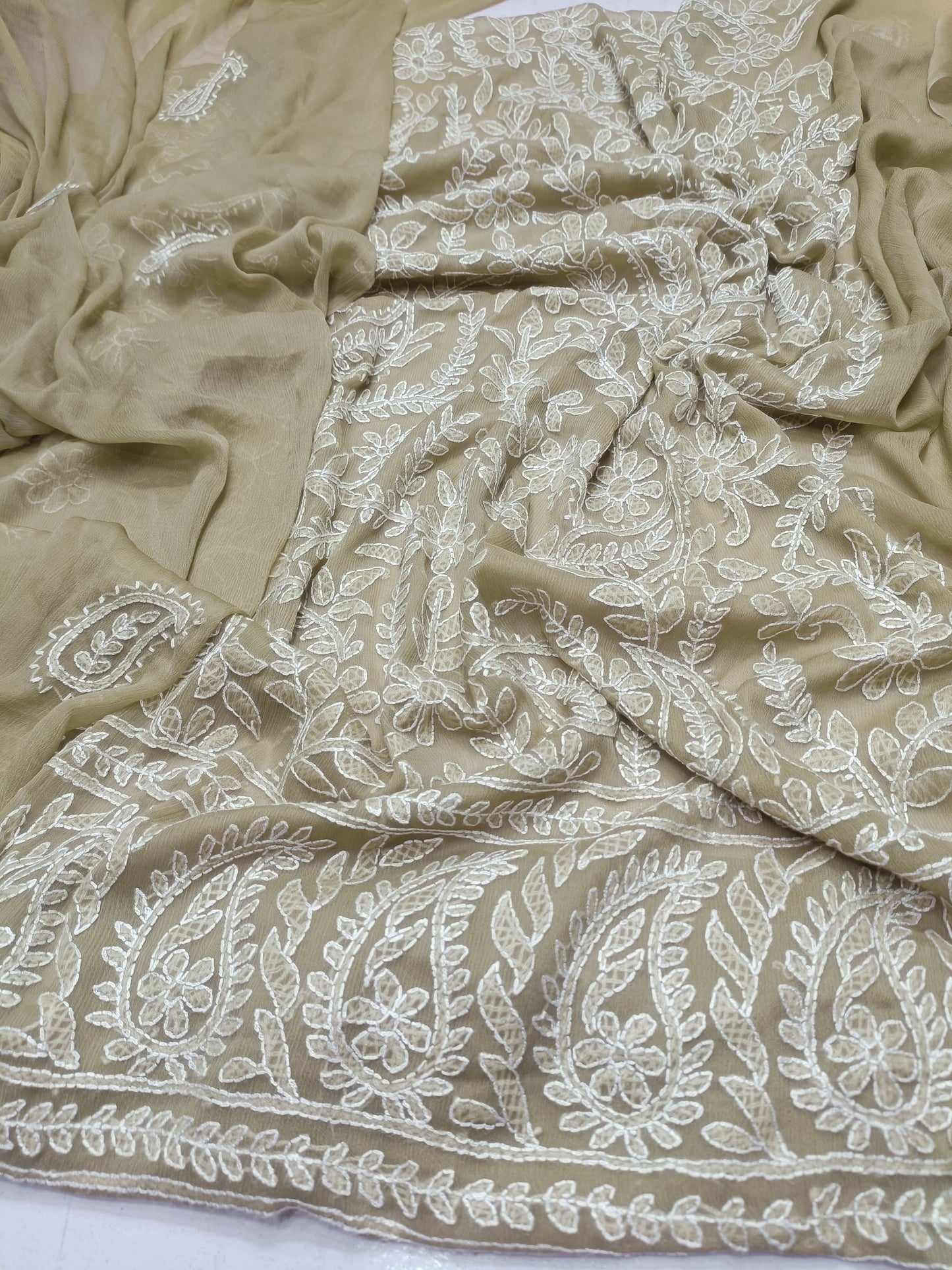 Premium hand emb bamber Chiffon -2 piece