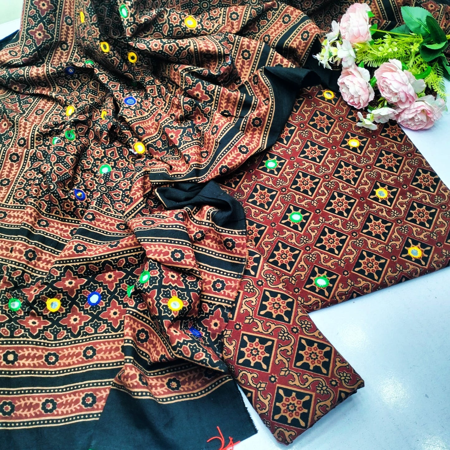 3pc Cotton Ajrak Dress