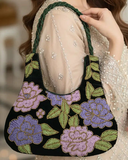 KHUWAB Signature Handmade Beaded Purse – Luxury Ethnic Evening Bag for Eid, Wedding & Party