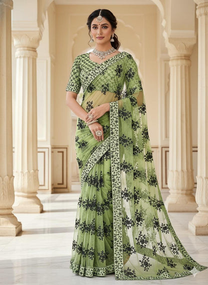 Sari 🥻 Soft net sequence Embroidered