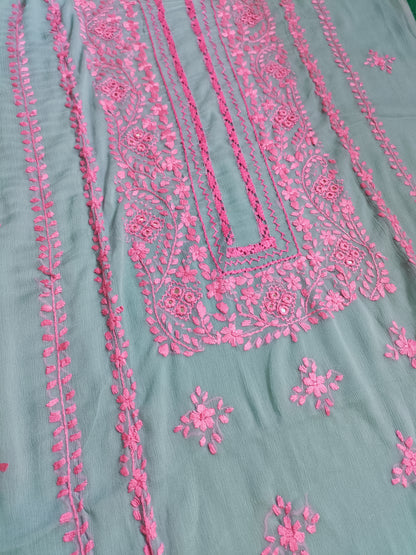 Hand embroidery Chiffon -2 piece