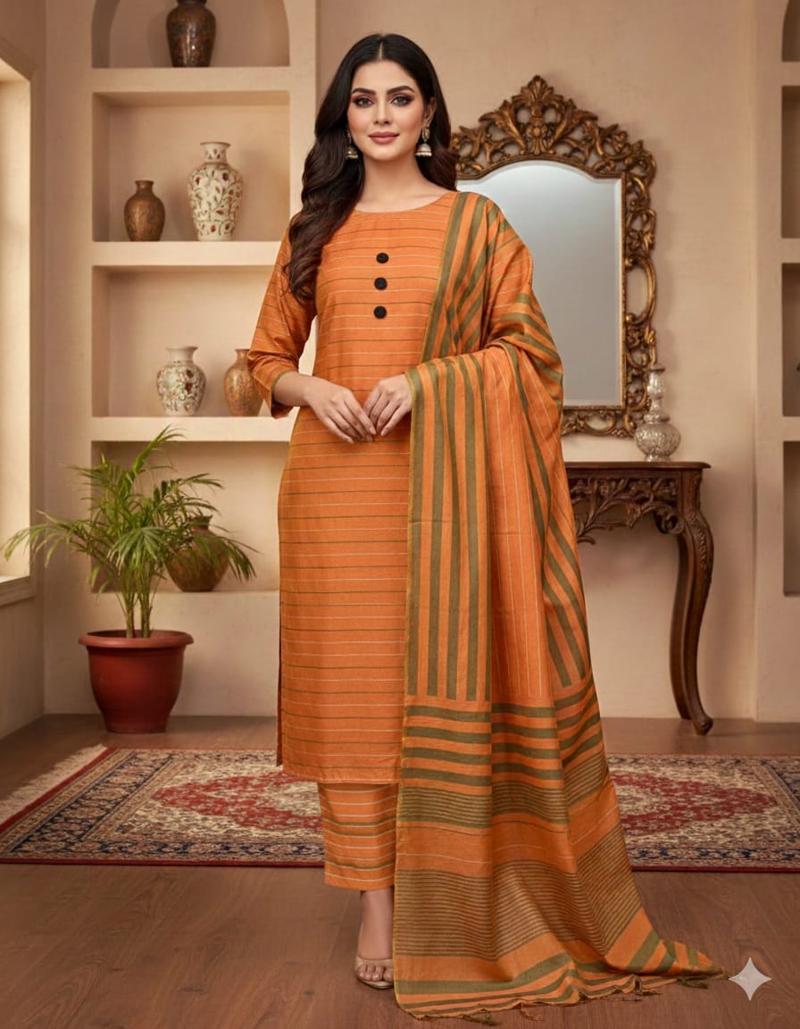 Eid Collection Multani Khadi Sussi with Heavy Velvet Dupatta - 3 Piece