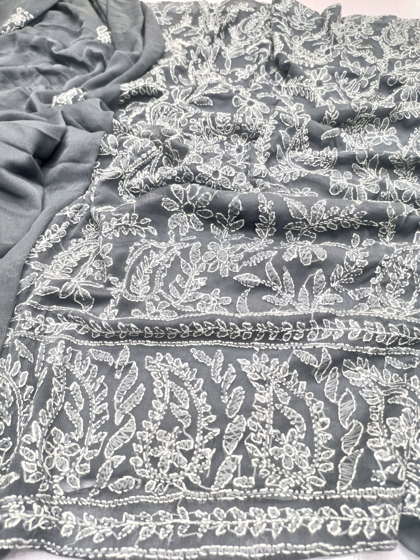 Premium hand emb bamber Chiffon -2 piece