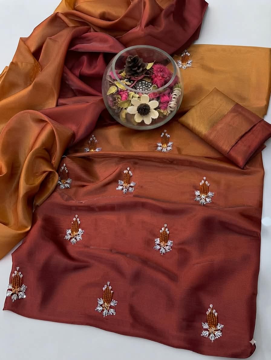 Sheesha silk Embroidered - 3 piece