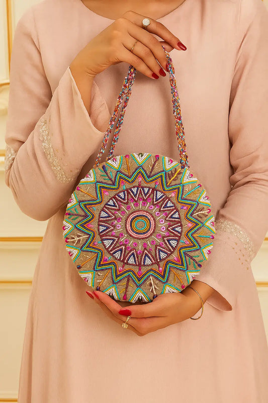 Royal Glow Round Beads Purse