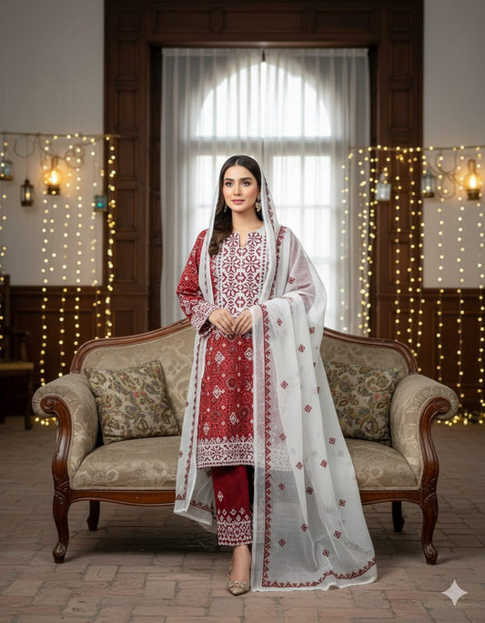 Elegant ajrak - 3 Piece