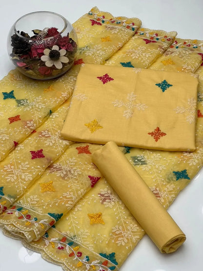 Noor-e-Jaal Lawn Phulkari Chiffon Dupatta - 3 piece