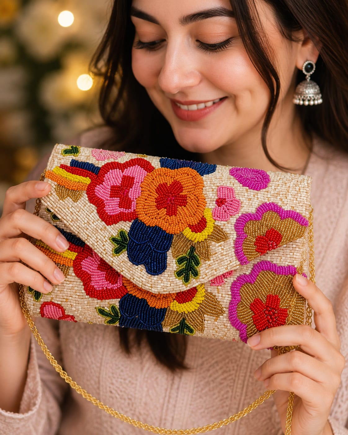 Khuwab Floral Evening Clutch