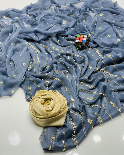 Pearls chiffon 3pc Fancy