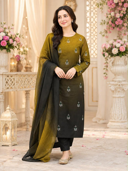 Sheesha silk Embroidered - 3 piece